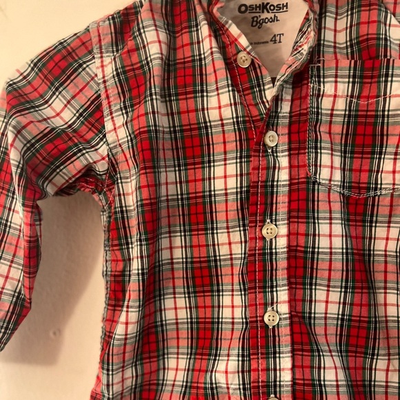 Oshkosh Plaid Button Up Top 4 T EUC - Picture 5 of 11